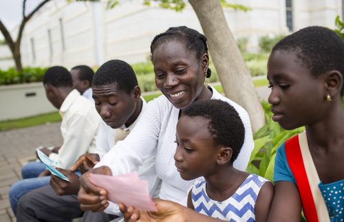 Family outside the Accra Ghana Temple