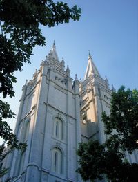 Exterior of the Salt Lake Temple.