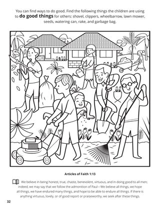 Thirteenth Article of Faith coloring page