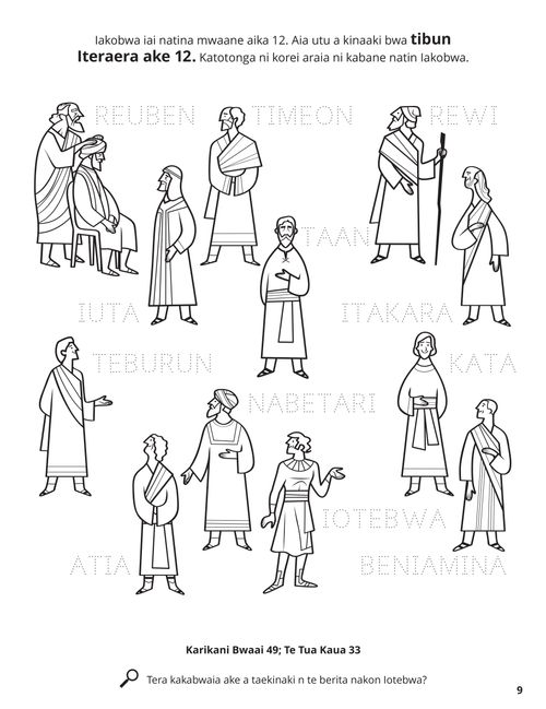 The Twelve Tribes of Israel coloring page