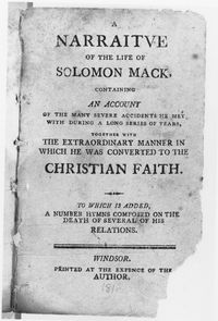 Title page of Solomon Mack’s autobiography