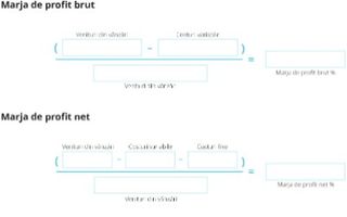 Marja de profit brut și marja de profit net pe o lună