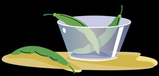 Illustration of green beans in a cup