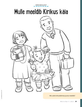 coloring page of children walking to church