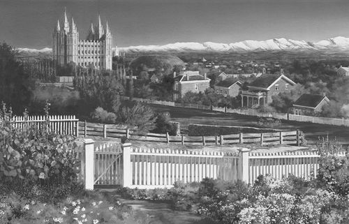 Salt Lake Temple area in 1894