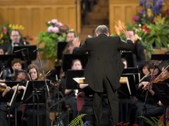 The Orchestra at Temple Square, May 2007.  They are participating in the performance of the oratorio "Elijah" that took place in the Tabernacle on Temple Square.