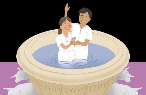 Girl doing temple baptisms