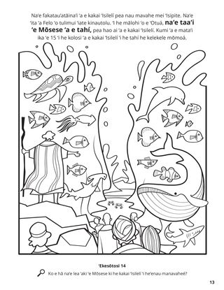 Parting the Red Sea coloring page