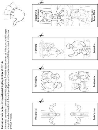 pagină cu activități: Îl pot urma pe Isus Hristos