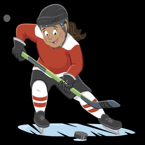 girl playing hockey