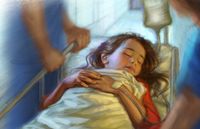 little girl in emergency room