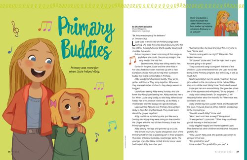 Story PDF with image of girls singing together