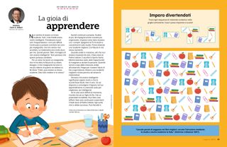 PDF di attività con materiale scolastico in griglia