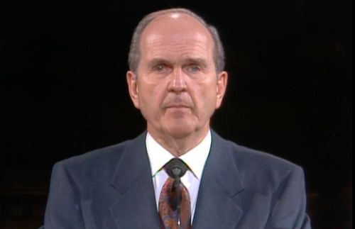 President Nelson speaking in 1995