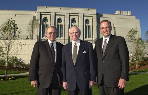 President Packer, President Hinckley, Elder Andersen at the Boston Massachusetts Temple