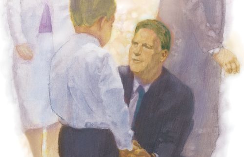 Elder Christensen with his young son