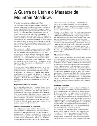 material de apoio, A Guerra de Utah e o Massacre de Mountain Meadows
