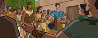 The Nephites greet the Anti-Nephi-Lehi people