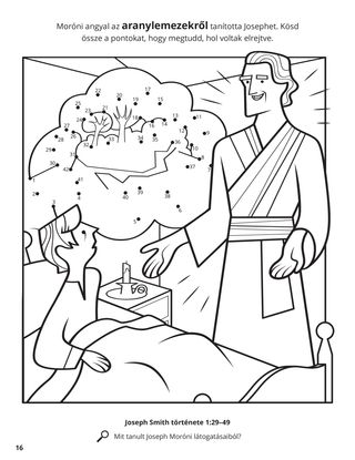 Angel Moroni Appeared to Joseph coloring page