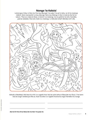 coloring page of Jesus calming the storm