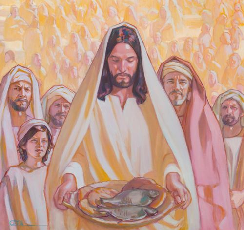 Jesus Christ with loaves and fish