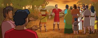 the sons of the Anti-Nephi-Lehies talk to each other and watch their parents talk to Helaman and another Nephite