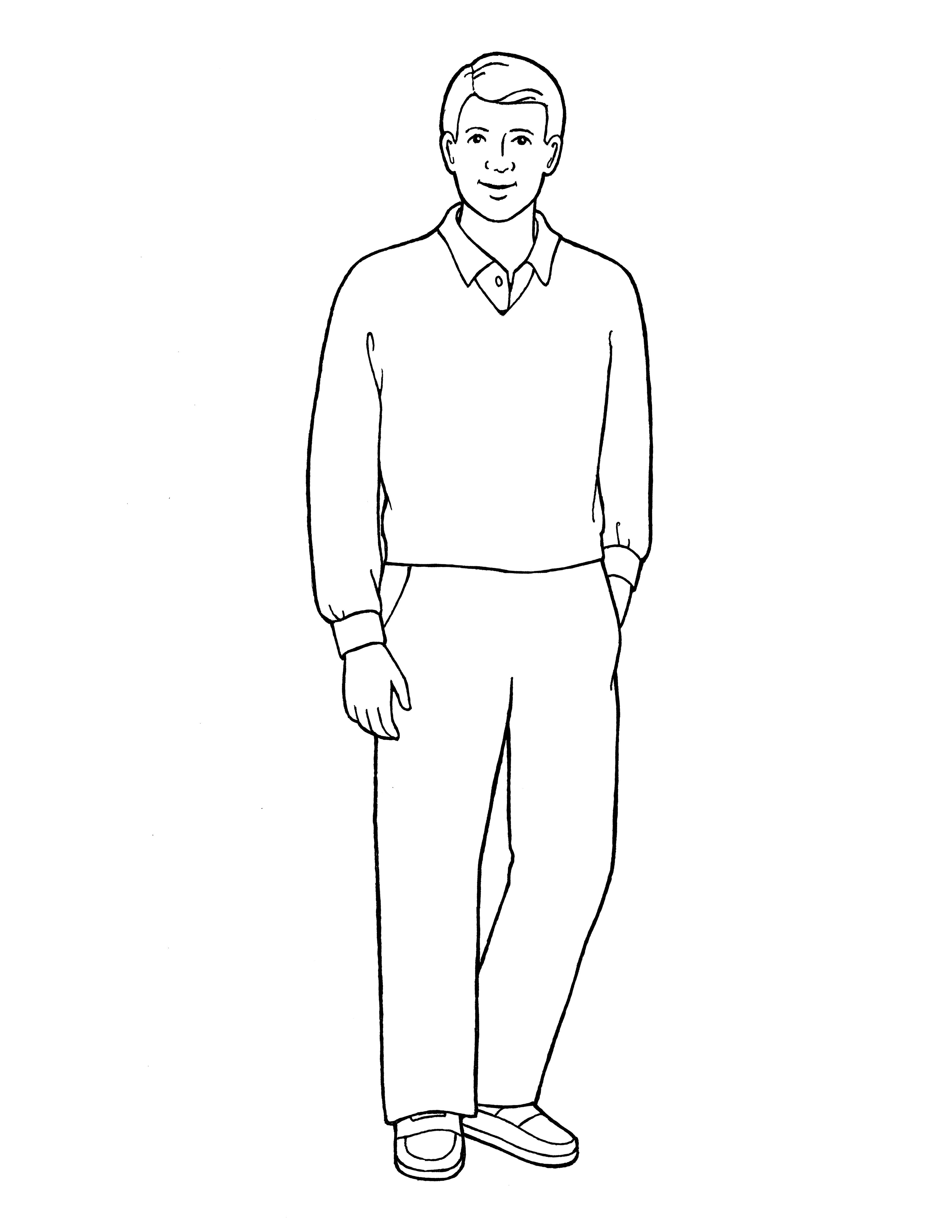 An illustration of a father from the nursery manual Behold Your Little Ones (2008), page 51.