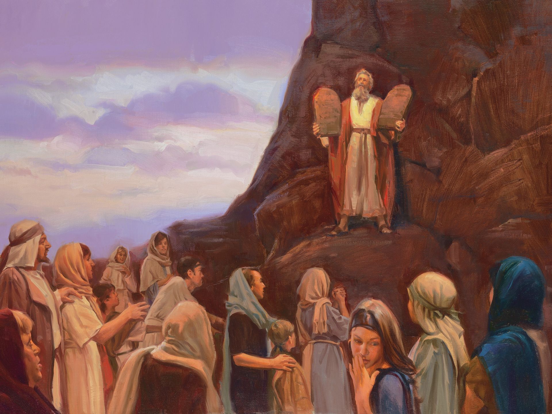 Moses holding the Ten Commandments.