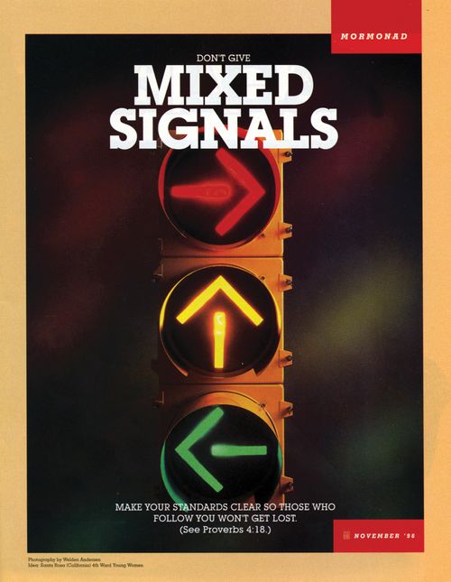 An image of a stoplight with red, yellow, and green arrows pointing in various directions, paired with the words “Don't Give Mixed Signals."