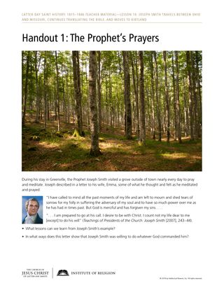 Handout 1: The Prophet’s Prayers