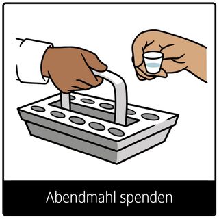 Symbol für Evangeliumsbegriff: Abendmahl spenden