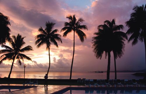 sunset in Fiji