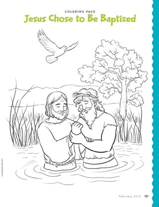 coloring page of Jesus being baptized