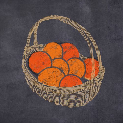 a basket of oranges