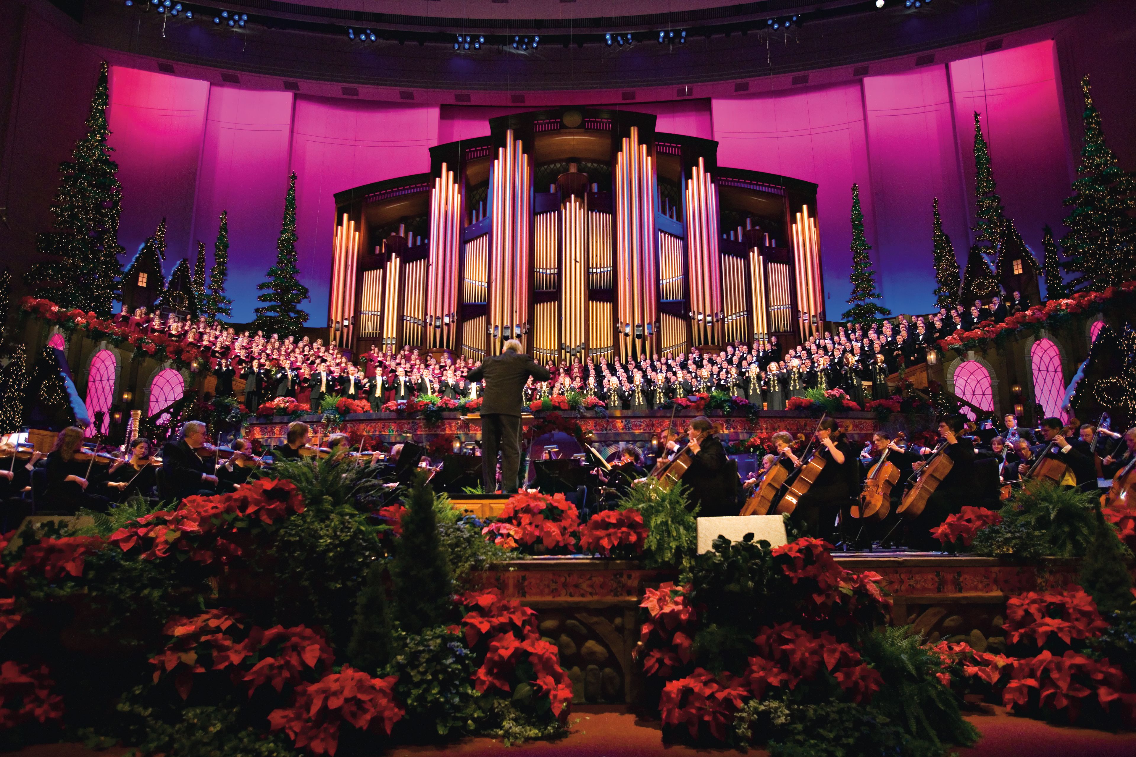 The Mormon Tabernacle Choir Christmas concert in the Conference Center.
