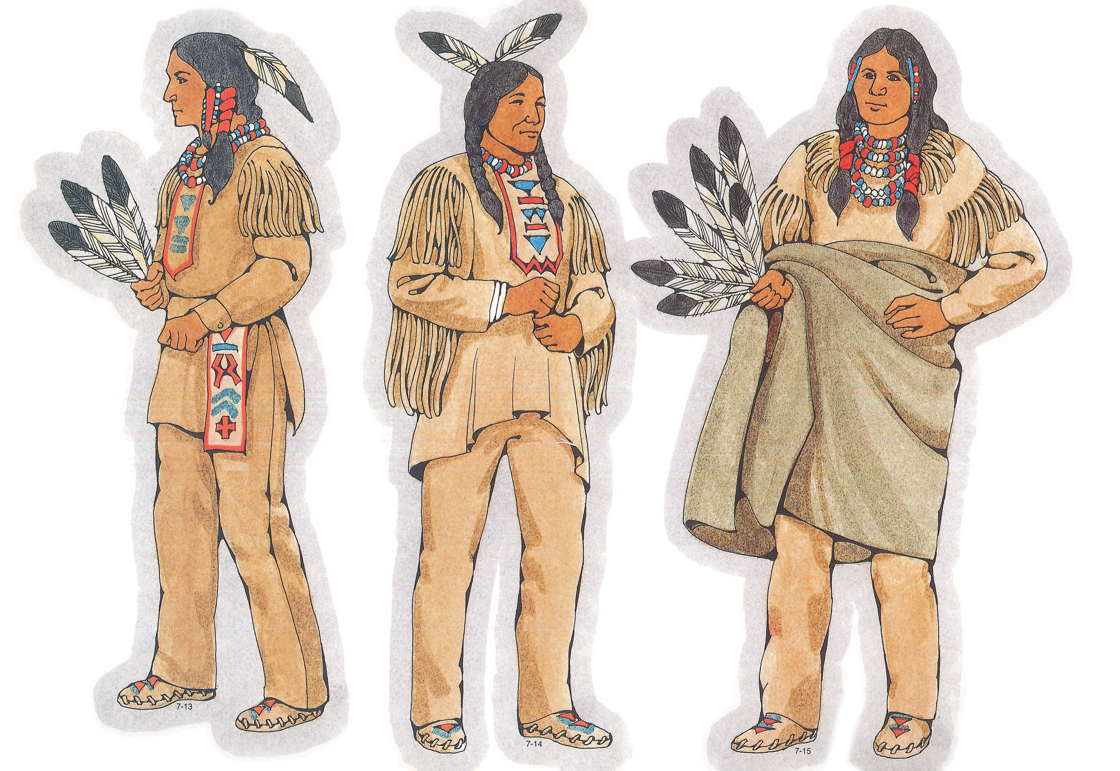 Primary Visual Aids: Cutouts 7-13, Man with Three Feathers; 7-14, Man; 7-15, Man Holding Blanket and Feathers.