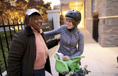 two women smiling