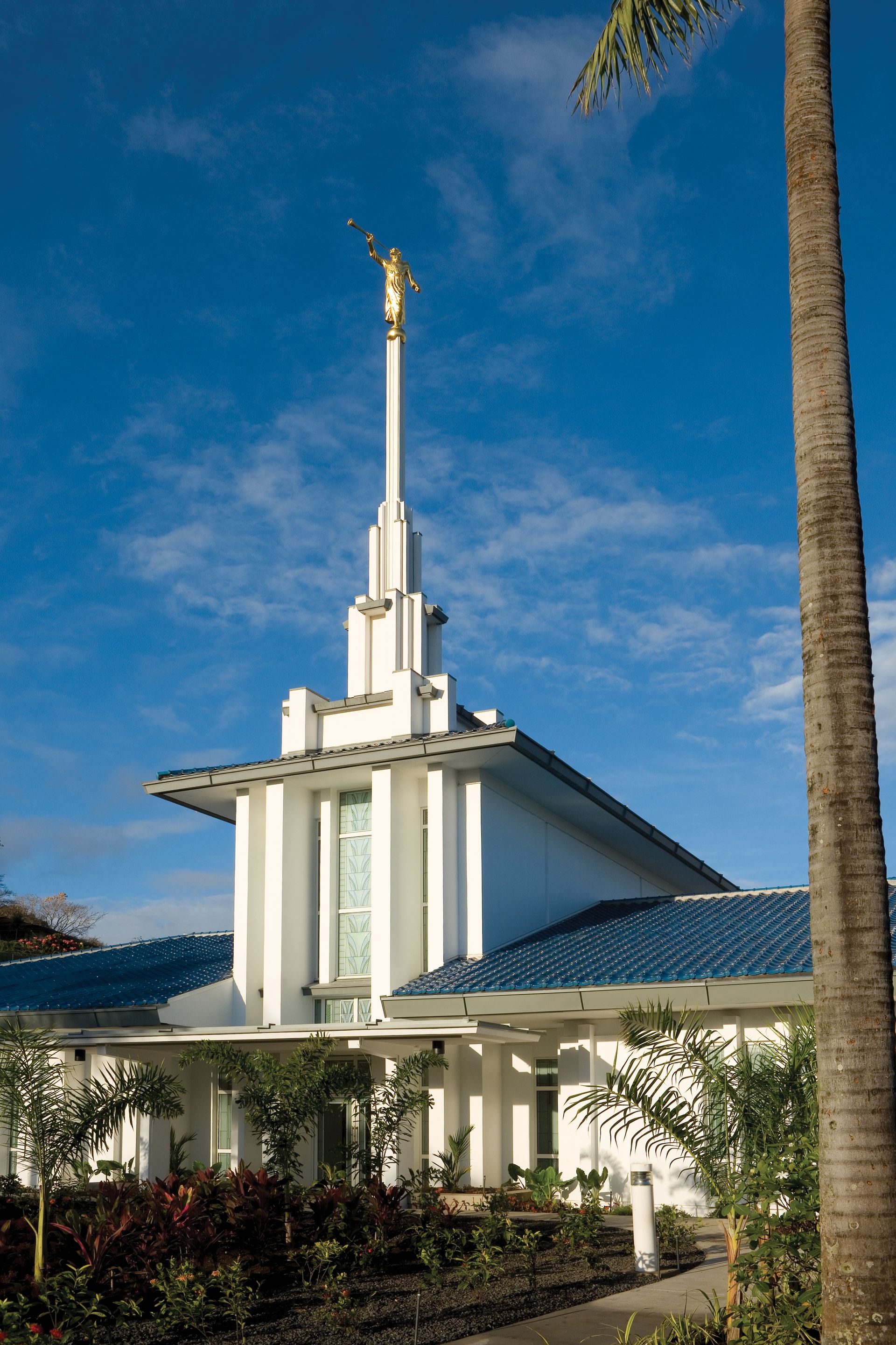 The Papeete Tahiti Temple, including the entrance and exterior of the temple.