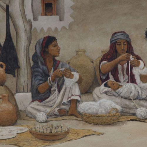 women working in Israelite home