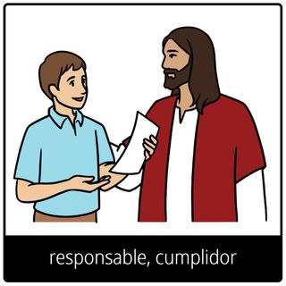 Símbolo del Evangelio de responsable, cumplidor