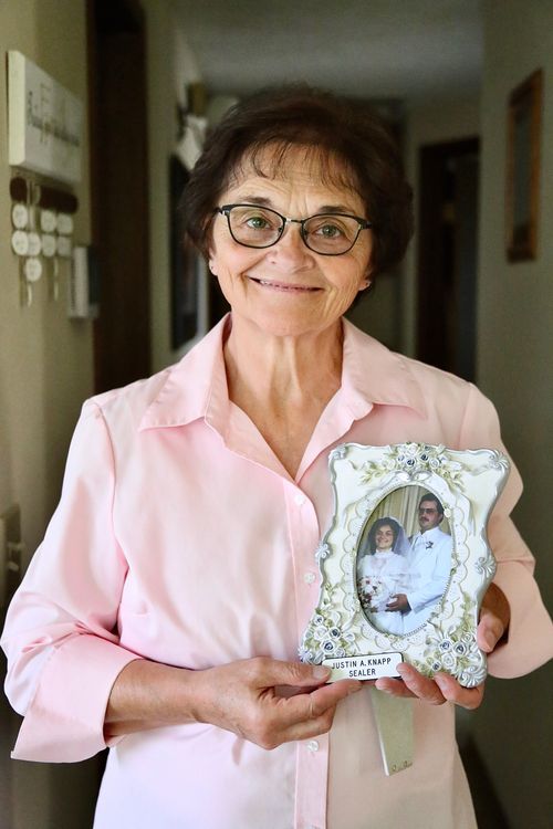 woman holding picture