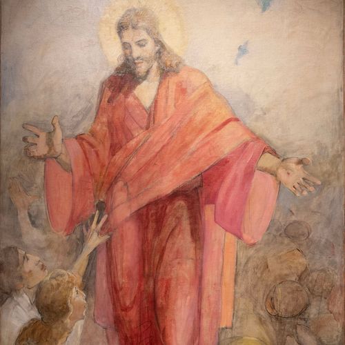 the Savior in a red robe