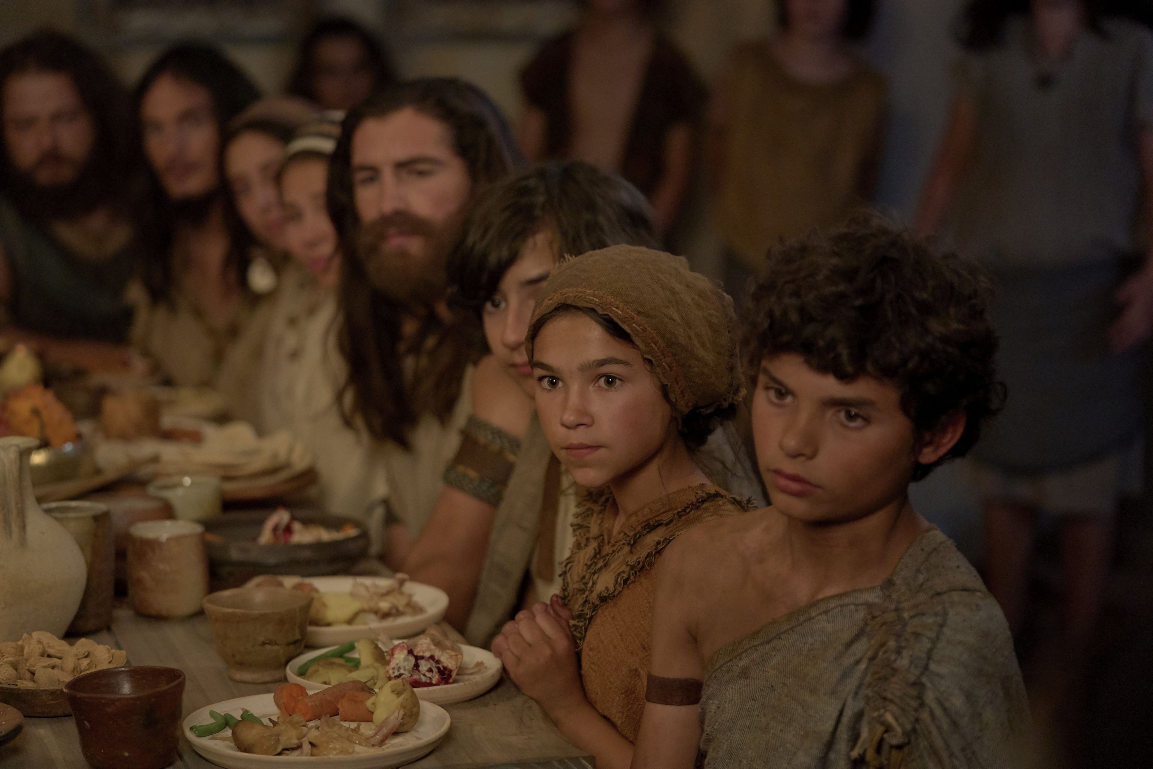 Lehi's family listens to Lehi while dining.