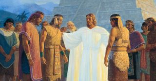 Christ with Three Nephite Disciples, by Gary L. Kapp