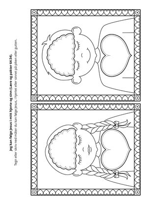 aktivitetsside: Jeg kan følge Jesus Kristus med mitt sinn og mitt hjerte