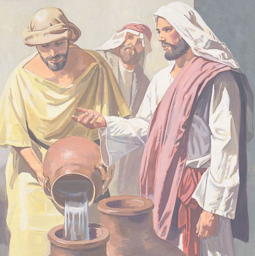 Jesus instructs the servants to fill some jars with water - ch.12-4