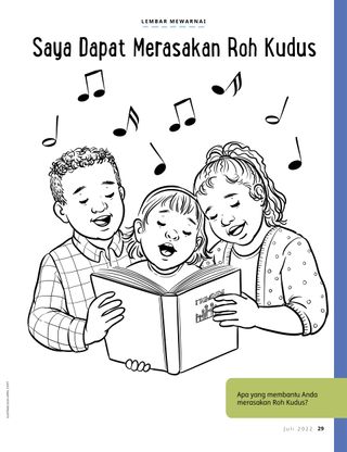 coloring page of children singing