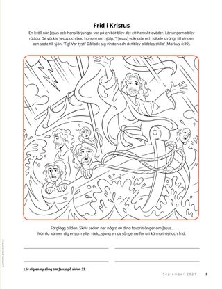 coloring page of Jesus calming the storm