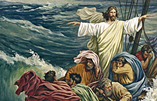 Jesus calming the storm