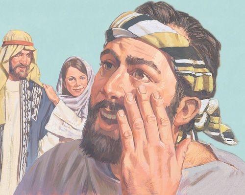 The man tells the people that Jesus healed him - ch.34-5